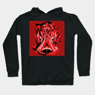 the flatwoods creature cryptid monster ecopop in red blood art Hoodie